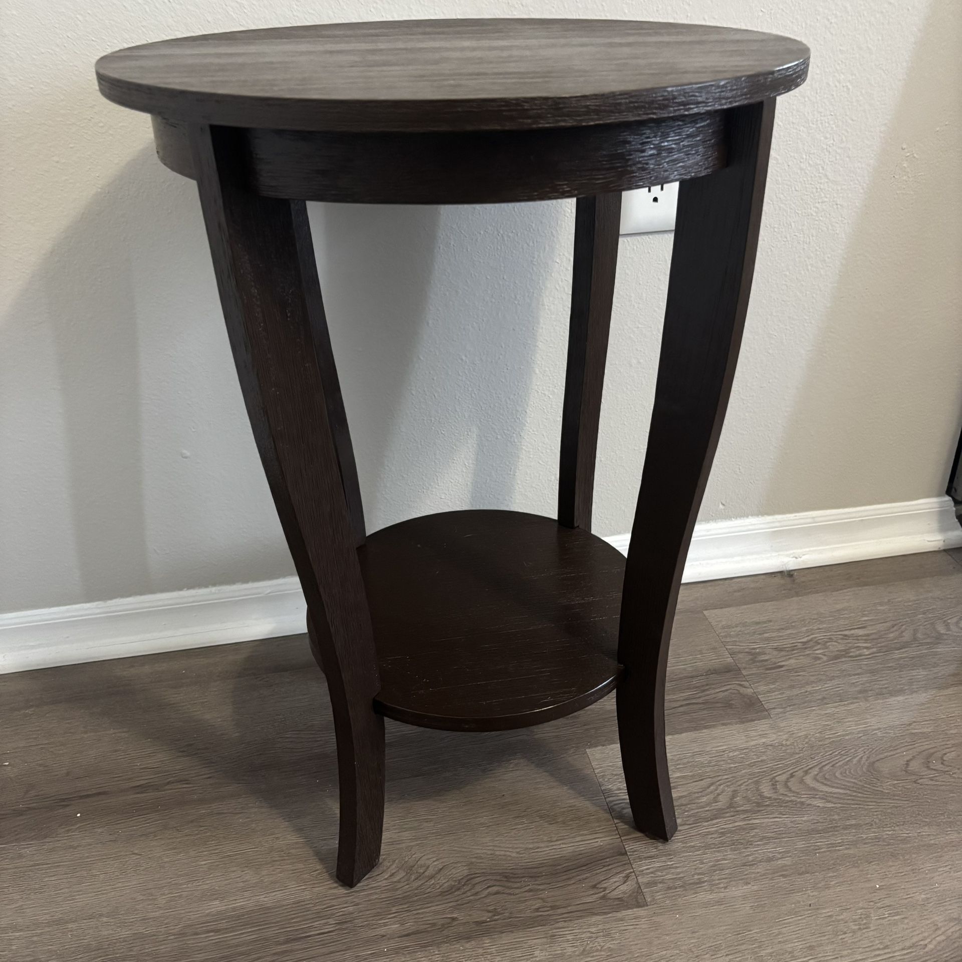 Brown Round End Table