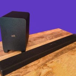 Polk Audio Signa S3 Soundbar + Wireless Subwoofer – Built-in Chromecast, Bluetooth, Great Condition