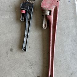 2 Used Pipe Wrenches