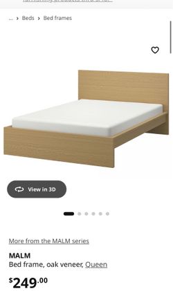 IKEA Queen Sized Bed Frame (MALM) W/ Two Nightstands