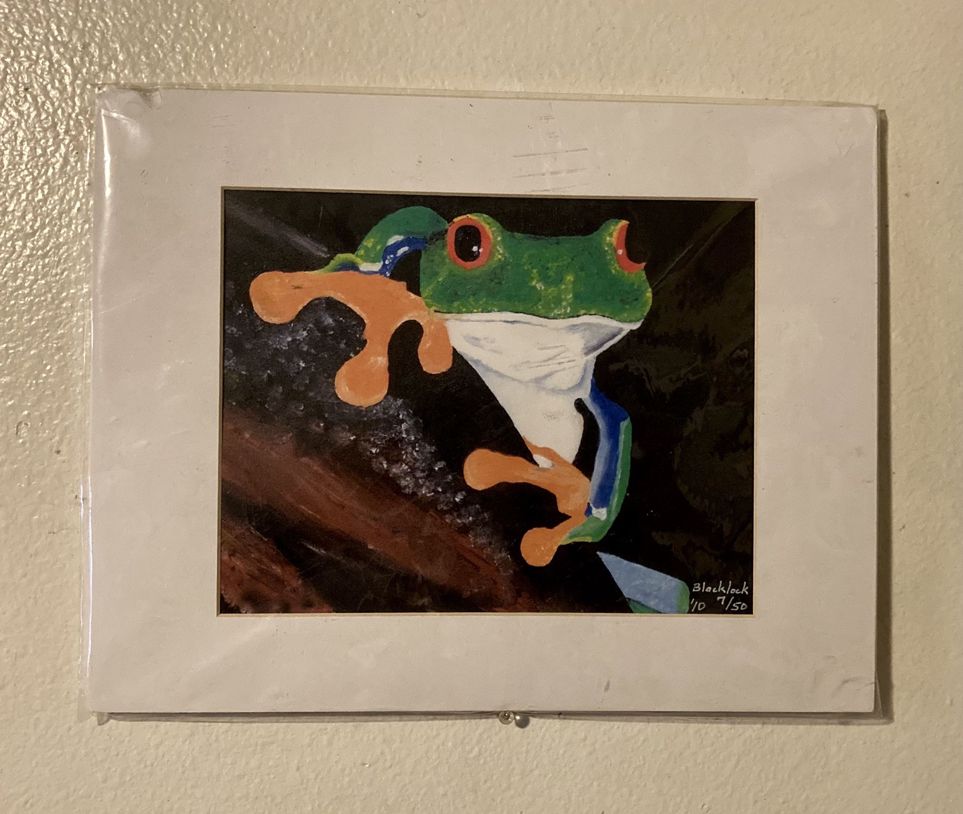 Print of Frog Peering by Blacklock 14” x 10.5”