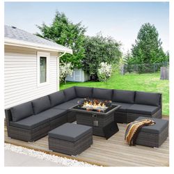 Beautiful Patio Furniture Sectional & Fire Pit