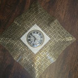1950s Mid Century Modern Metal Starburst Clock