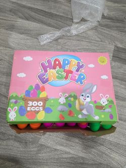 NAWITDA 300 Pack Easter Eggs Bulk Include 6 Surprise Golden Eggs, 2.4 Inch Bright Colors Fillable Empty Plastic Easter Egg for Easter Hunt, Easter Bas