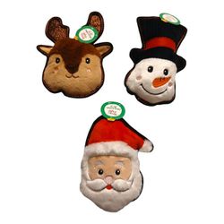 Petsmart Holiday 10" Crinkle Squeaky Pet Toys Reindeer Santa Snowman Dog Toys