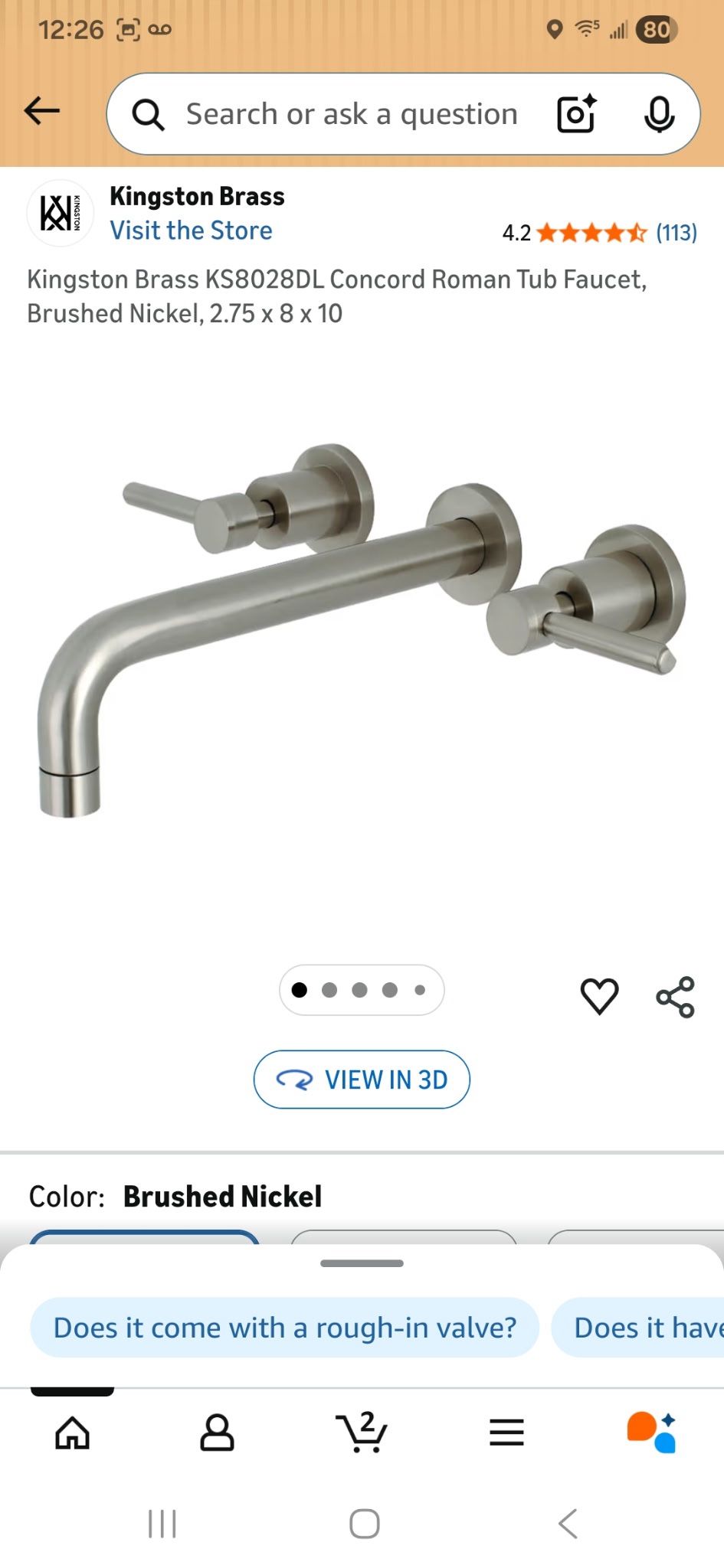 Concord Roman Tub Faucet