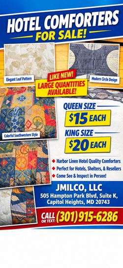 Harbor Linen Hotel Bedding Comforters Used In Excellant condition Large Quantities