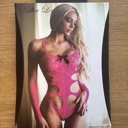 Pink Lace Lingerie Bodysuit