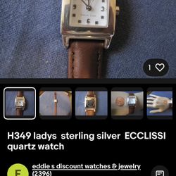 ECCLISSI Lady’s sterling silver Quartz Watch