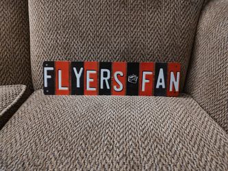 FLYERS FAN METAL SIGN.  16" X 4".  NEW.  PICKUP ONLY.