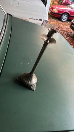 Brass Candle Stick Holder 14” High Like New 