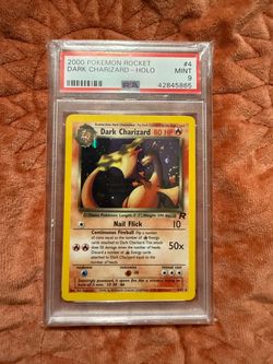 Dark Charizard #4 Team Rocket Holo w/ swirl PSA9