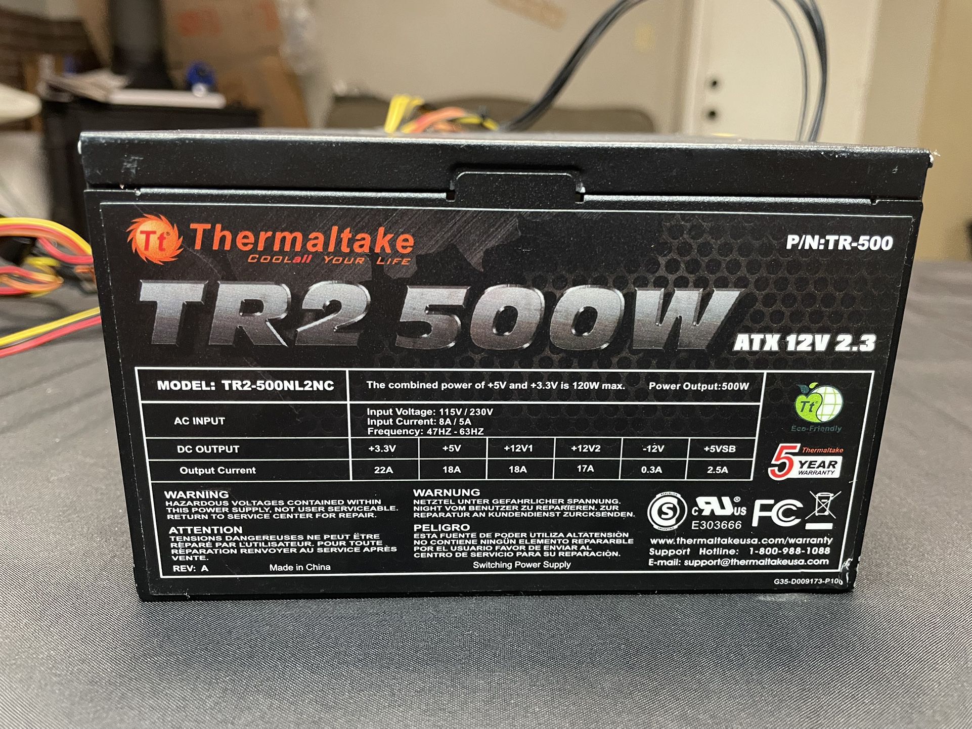 gaming power supply Thermaltake Tech TR2 500W Power Supply TR2-500NL2NC