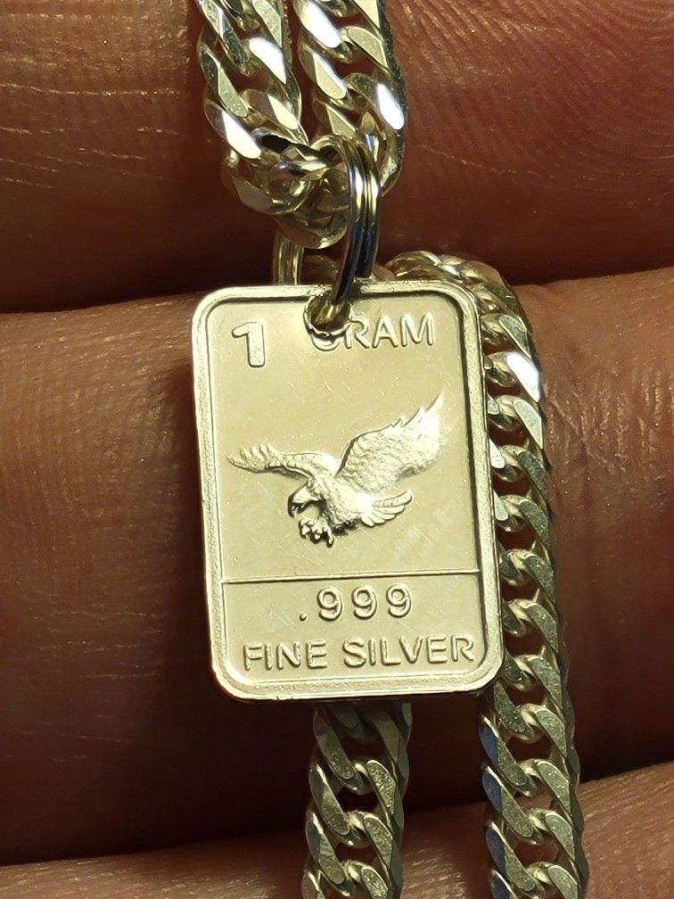 999 Fine Silver Eagle Pendant > 25mm > 1g - New