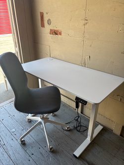 Electric Standing Desk & Office Chair Set