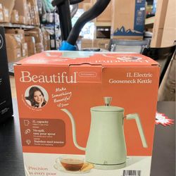 1-Liter Electric Gooseneck Kettle 1200 W, Sage Green, New in Box