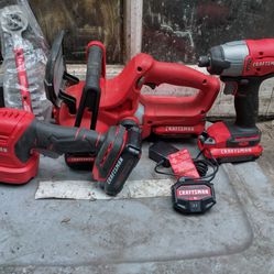 Craftsman V20 Mini Chainsaw, 10 inch, Battery and Charger IncludedCraftsman cortasetos, Rojo ,Taladro De Impacto ,Baterías Y Cargador