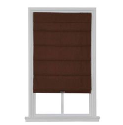 Chocolate Insulating Cordless Blackout Roman Shade – 58 in. W × 72 in. L