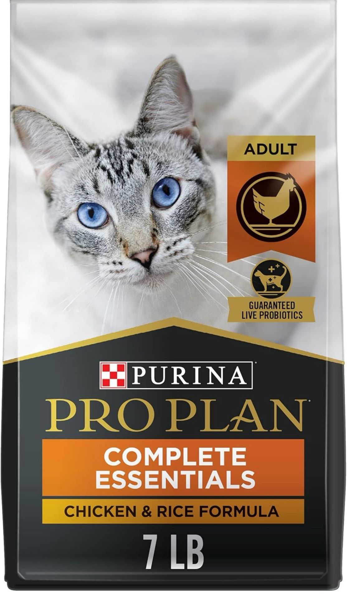 Purina Pro Plan High Protein Cat Food With Probiotics for Cats, Chicken and Rice Formula - 7 lb. Bag