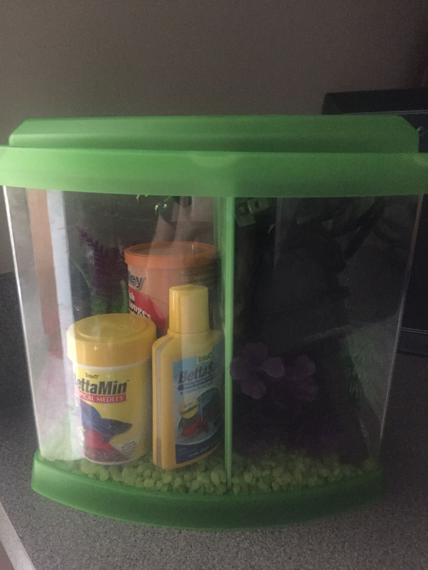 Top FinĀ® 1 Gallon Liquidy Split Aquarium Fish tank and other items