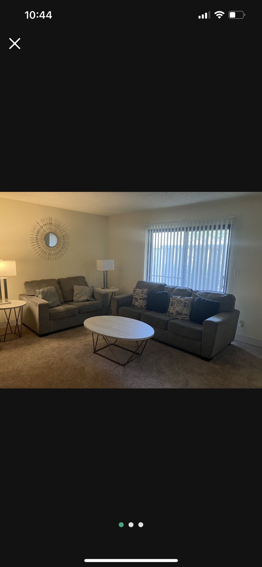 Sofa Set With Tables And Lamps Included