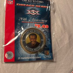 Chicago Bears 20th anniversary medallion collection Walter Payton from the 1985 Super Bowl champions