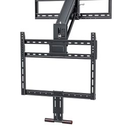 Pull Down TV Mount for Fireplace, Height Adjustable for Most 43-80 Inch TVs, Max VESA 600x400mm up to 80lbs, Full Motion Articulating Above Mantle Ins