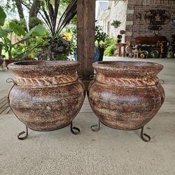 Brown Rope Clay Pots, Planters, Plants. Talavera, Pottery $75 cada una