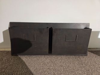 Dark Metal Two-Compartment Wall Organizer