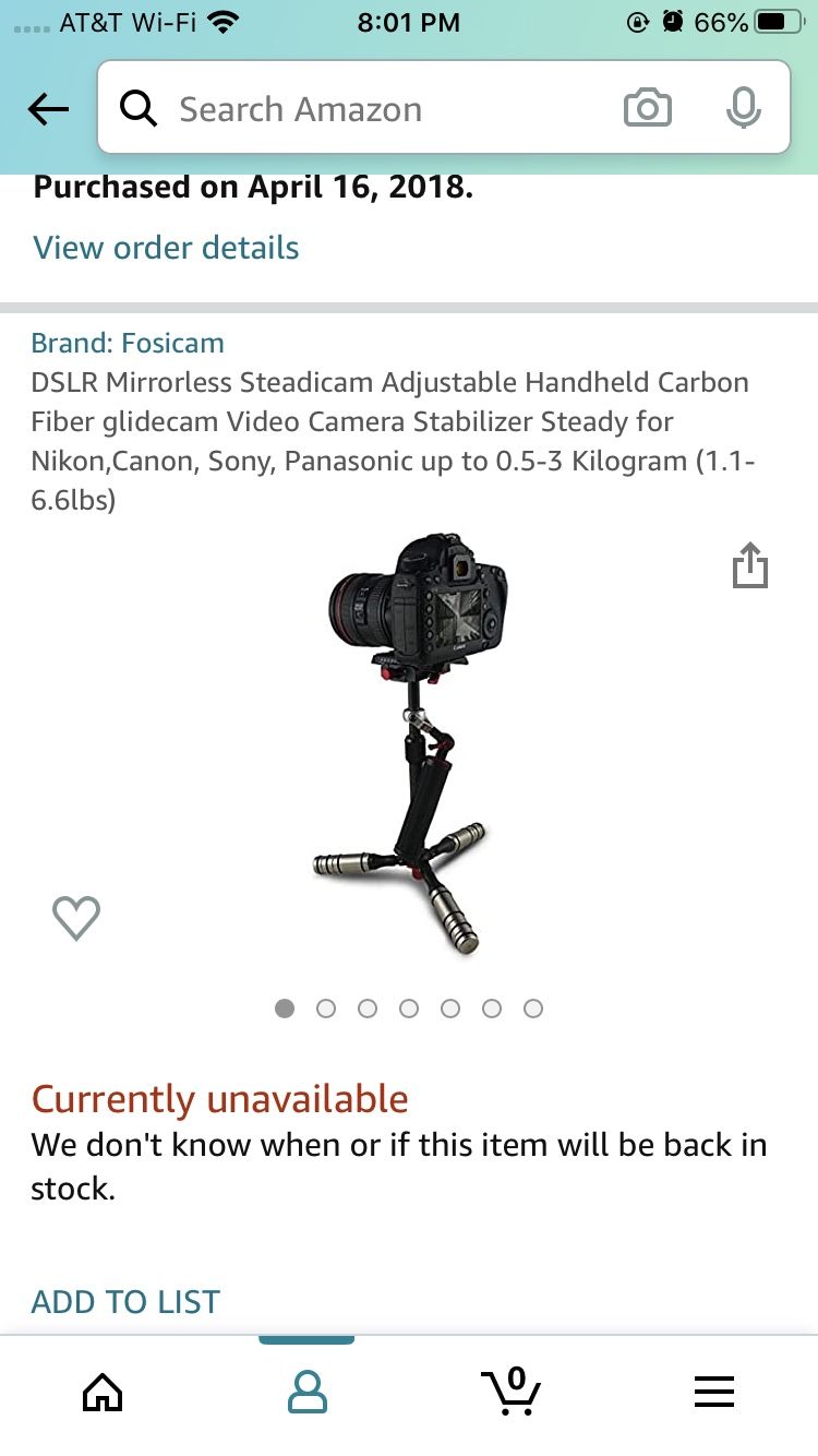 Fosicam steadycam video camera stabilizer