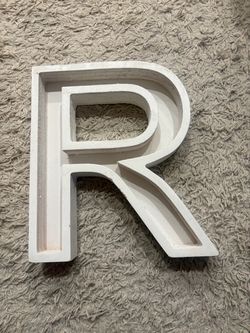 White Wooden Letter R Wall Decor