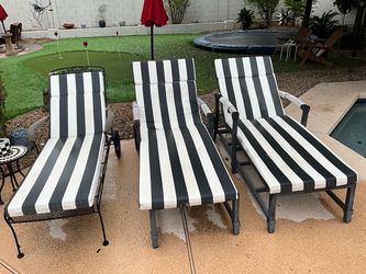 3 Chaise Lounge & 2 chair Set with cushions