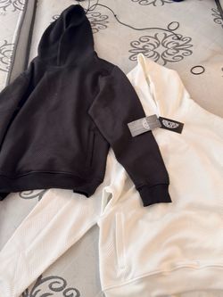 RingSpun Back And White Twin Set Hoodie Size Medium