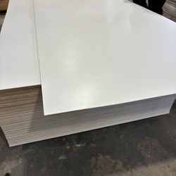 3/16”x4’x8’ White Laminated Panel MDF  - Shop Grade