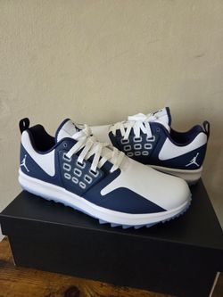 Nike Jordan Grind Golf Shoes White Navy Blue AR0503-100 Men's Size 10.5