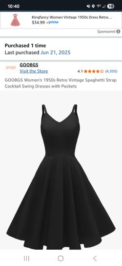 NEW OPEN BOX GOOBGS Women's 1950s Retro Vintage Spaghetti Strap Cocktail Swing
Package has been opened but not used. 