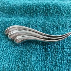 Solid Sterling Silver Modern Sculptural Pin/ Brooch Great For Mother's Day