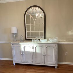 Ashley Furniture Cabinet Farmhouse With Mirror  Large 4 Doors Cash Only