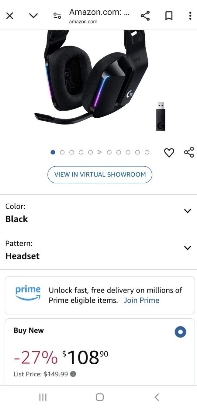 New Logitech G733 Lightspeed Wireless Gaming Headset W/ Suspension