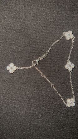 Clover Bracelet Silver With Moissanite