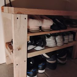 Wooden Shoe Rack