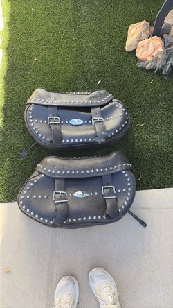 Harley Davidson leather saddle bags