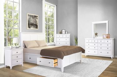 New Traditions California King Storage Bed - White