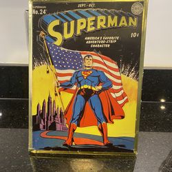 Vintage Superman Comic Cover Authentic DC Collectible Metal Tin Sign 8x11”