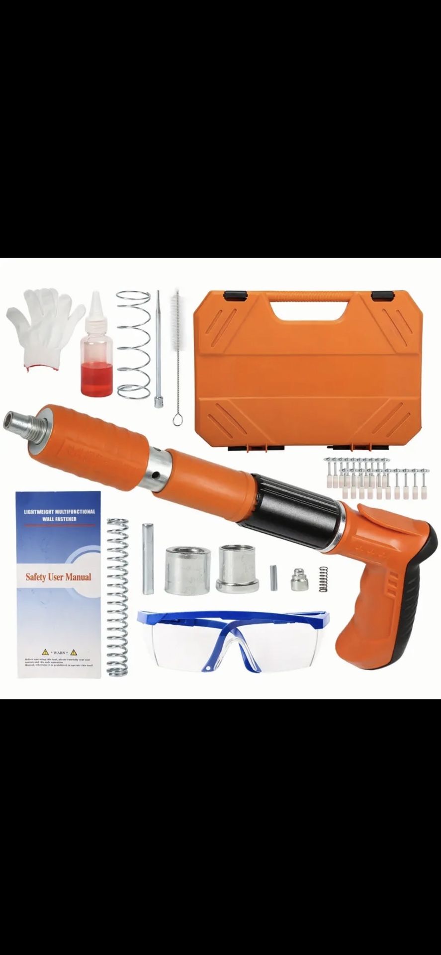 Upgraded Mini Manual Steel Nail Gun Wall Fastening Rivet Tool, Wire Slotting Device Decoration Tools Shooting Machine For Penetrate Concrete Walls, 7.