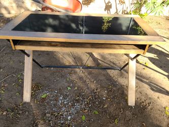 GLASSTOP WOODEN DESK