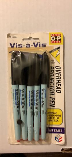 Sanford Vis-a-Vis Overhead Projector Pens Fine Point Box of 5 (Black)