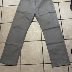 Grey shrink-to-fit Levi's 501 jeans 