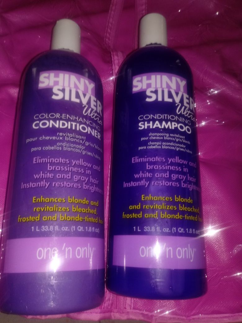 Sallys Shiny Silver Ultra Shampoo & Conditioner cost $15 a bottle selling Both for $10 Both