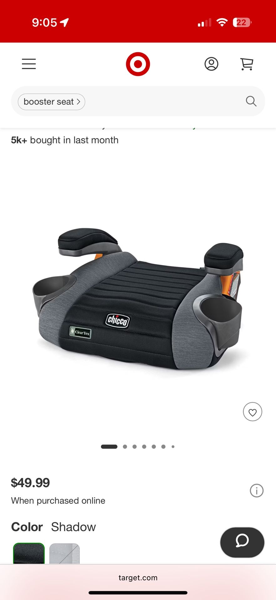 Chicco GoFit Plus Backless Booster Car Seat